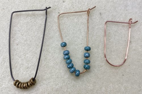 Susan LeGuyader's Not Just a Concept - , Wire Jewelry Design, Design, Mixed metal earrings like steel wire combined with brass rings